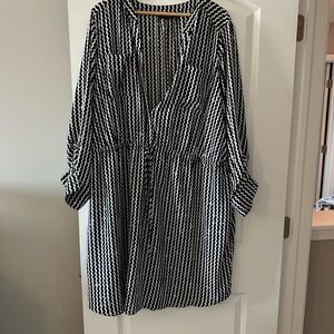 Elegant Black and White Women's Dress